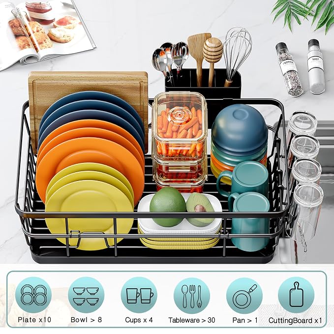 Dish Drying Rack for Kitchen Counter, Large Dish Racks - Image 2