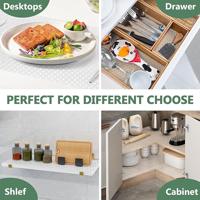 Shelf Liners, Non-Adhesive Drawer Liner, Waterproof & Oil-Proof Kitchen Cabinet - Image 6