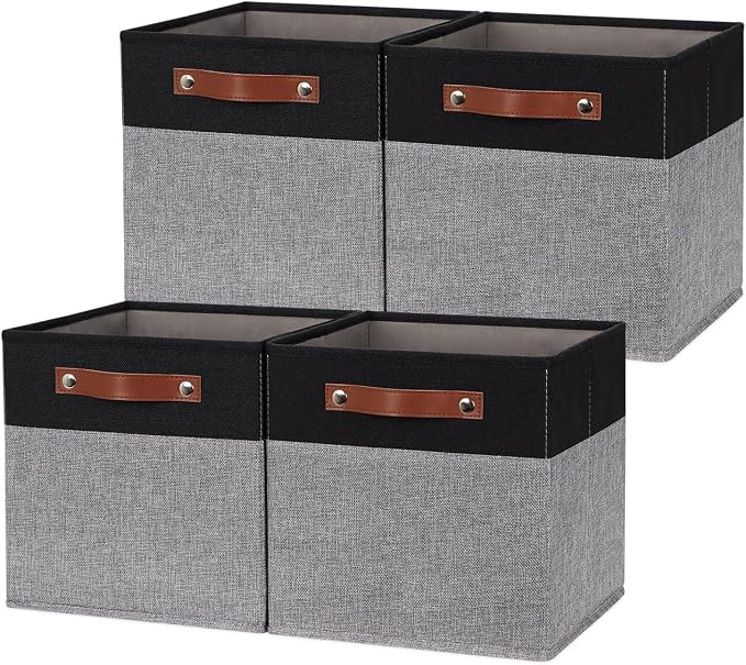 HNZIGE Fabric Cube Storage Baskets 11x11, Foldable Baskets - Image 8