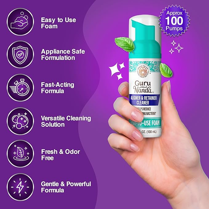 GuruNanda Aligner & Retainer Cleaner Foam – Gentle Cleaning - Image 3