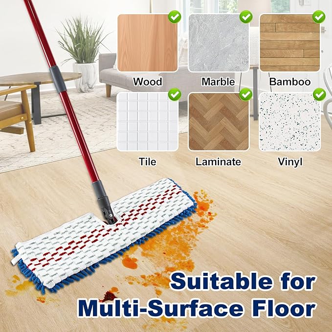 4 Pack Mop Replace Head for Ocedar Hardwood Floor'n More 3-Action Flip Mop - Image 5