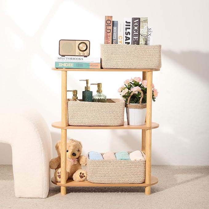 Small Storage Baskets for Organizing | Closet Organizer Bins | Shelf Toy Basket - Image 6