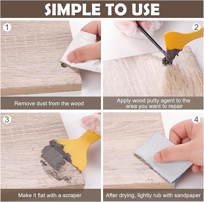 SEISSO Wood Putty, Wood Putty Outdoor Waterproof, Wood Repair Putty Stainable - Image 4