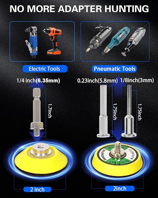 2 Inch Sanding Discs Drill Polishing Kit, Hook & Loop Wet Dry Buffing Pads - Image 3