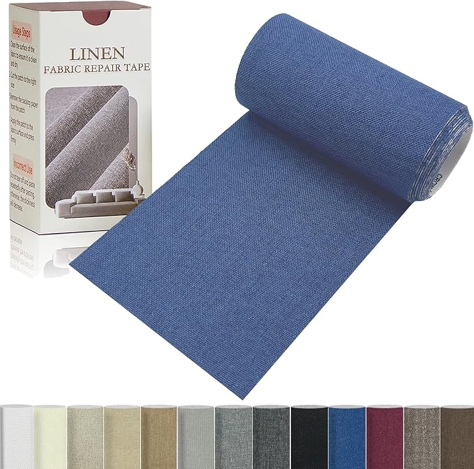 Linen Repair Tape 4x70 Inch Self-Adhesive Couch Patch Repair Fabric Patch by Givethingsanewlife