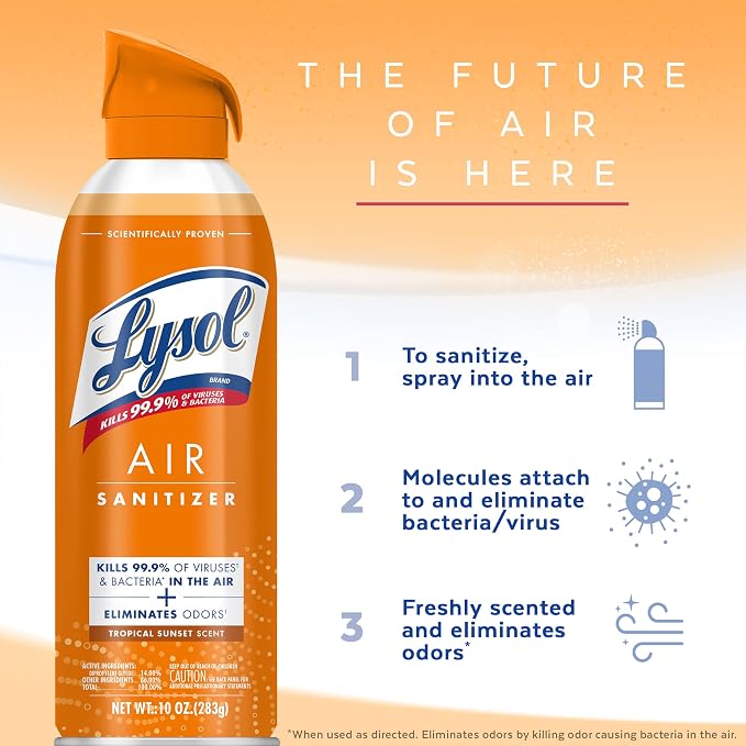 Lysol Air Sanitizer Spray with Odor Eliminator - Image 4