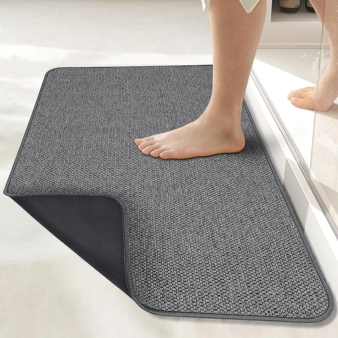 Bath Mat, Ultra Thin Bathroom Rugs, Rubber Bath Mats by BosapDirect
