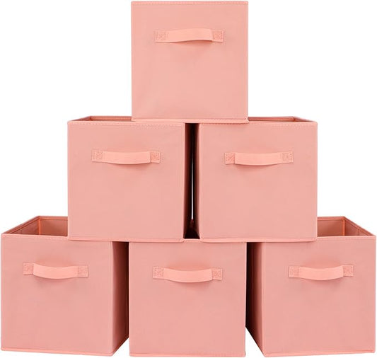 Stero Fabric Storage Bins 6 Pack Fun Colored Durable Storage Cubes by Stero