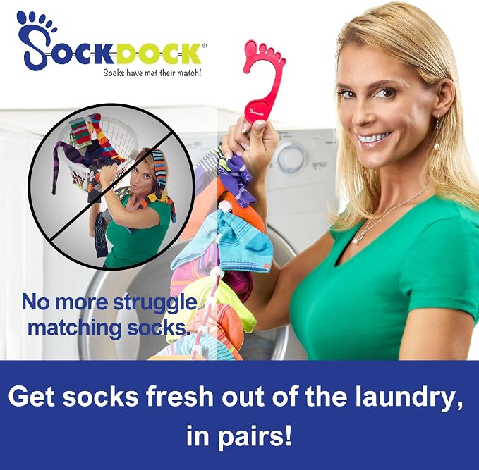 Sock Laundry Solution for Washing Drying & Storing Socks in Pairs, Clip & Hold - Image 2