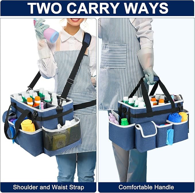 Cleaning Caddy Bag, Large Cleaning Supplies Organizer - Image 5