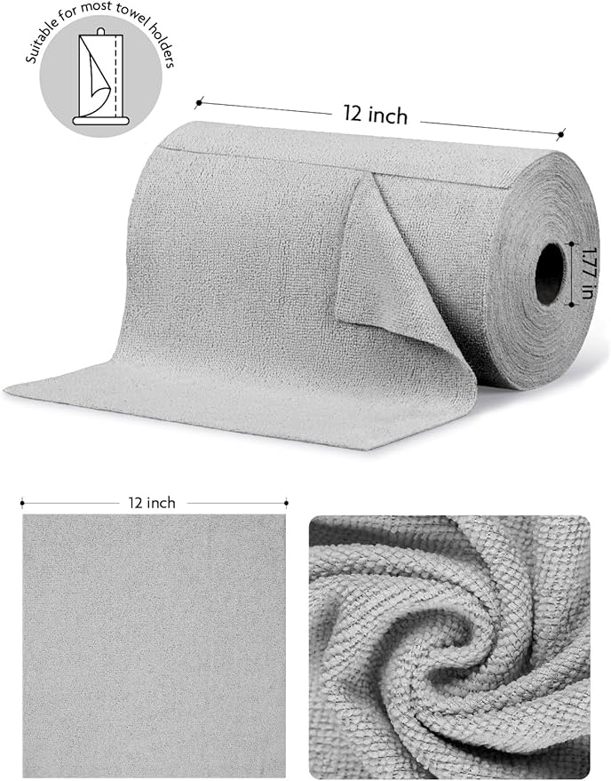 Fantasticlean Microfiber Cleaning Cloth Roll -75 Pack, Tear Away Microfiber - Image 7