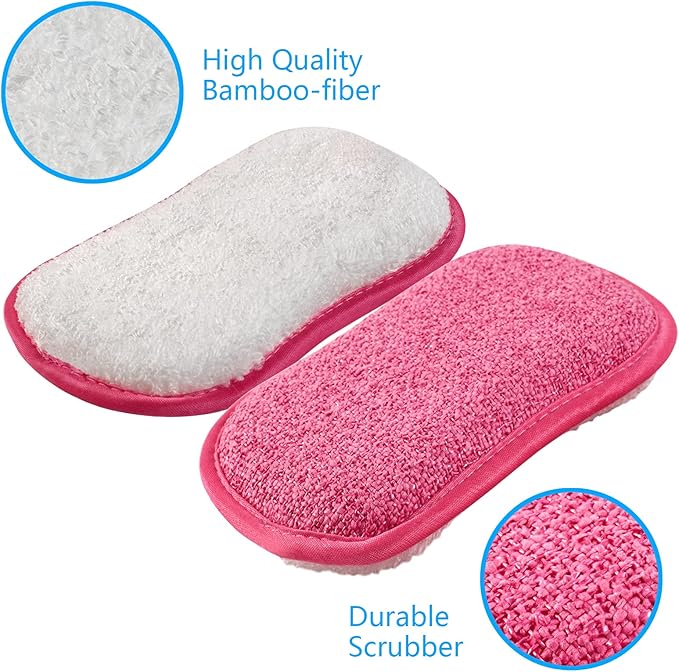 Kitchen Dish Sponge Scrubber Non Scratch, Dishcloth No Odor Reusable Washable - Image 2