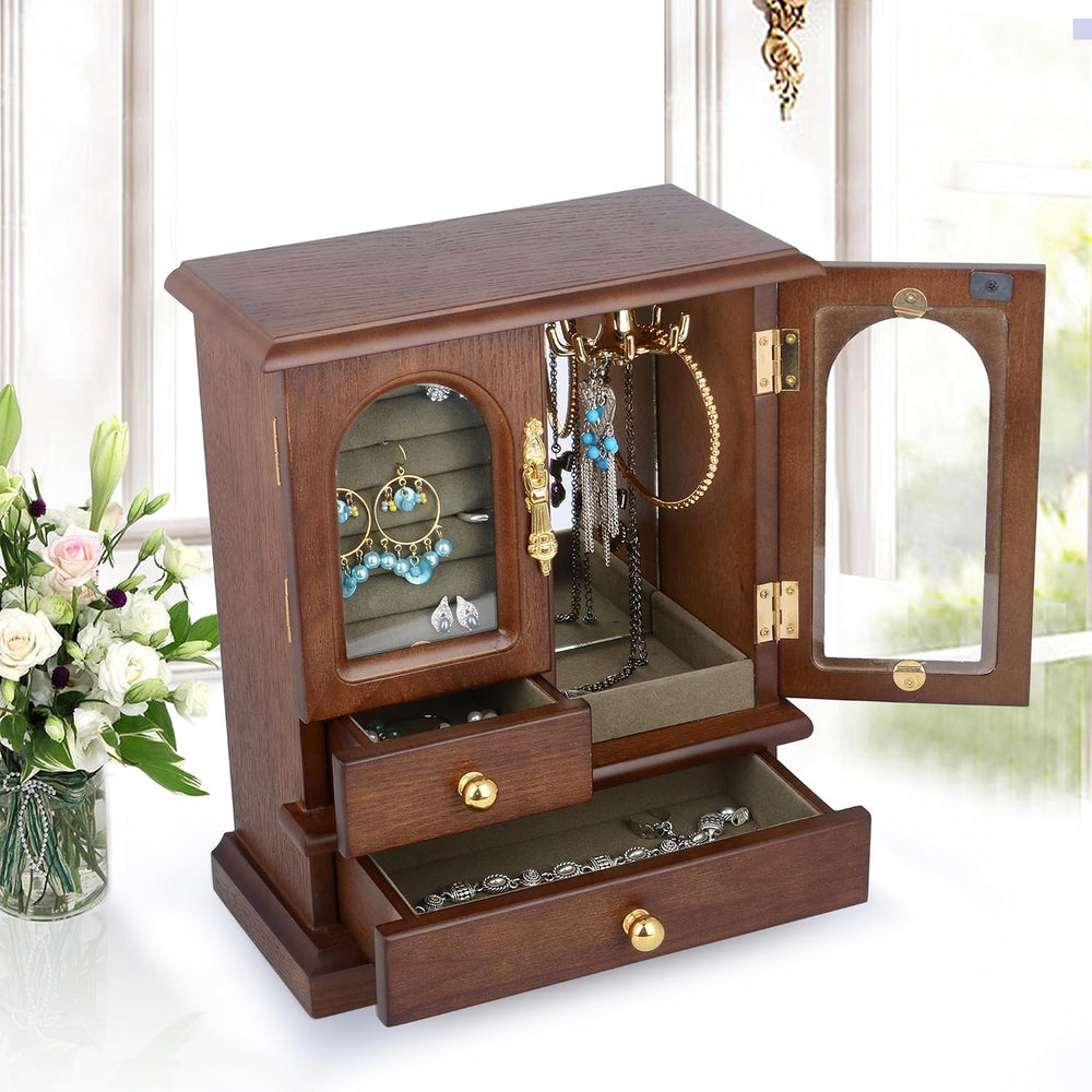 Kendal Wooden Jewelry Box for Women, Solid Jewelry Holder Organizer, Mothers ...