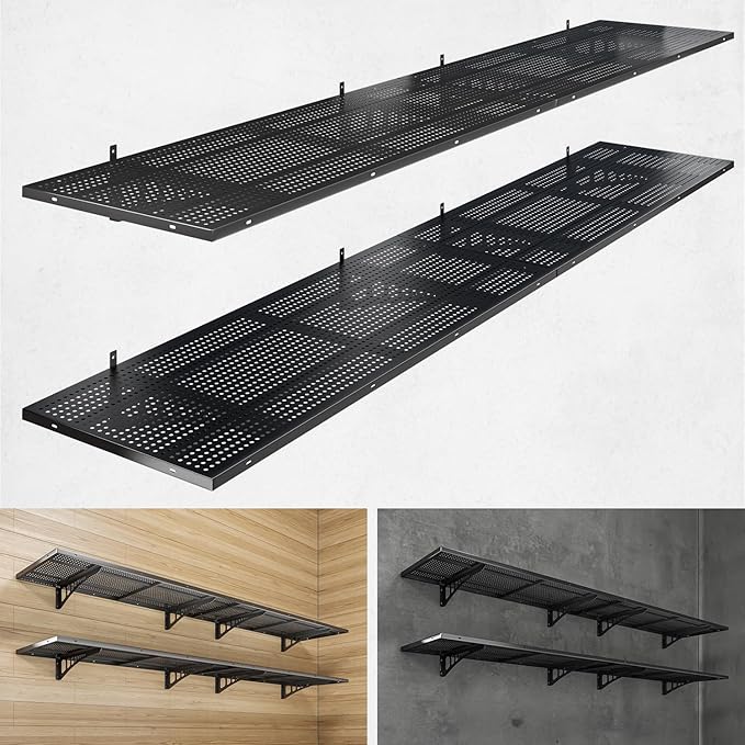 4-Pack 1.5x4ft Heavy Duty Garage Wall Shelving, 1000 lbs Load Capacity by Yifro