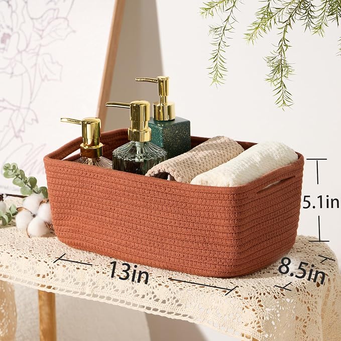 Small Storage Baskets for Organizing | Closet Organizer Bins | Shelf Toy Basket - Image 3