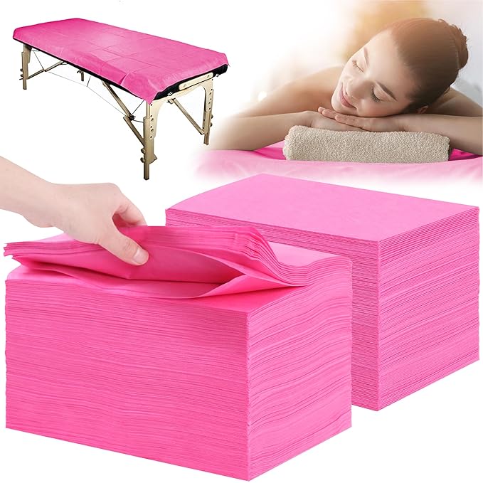 Disposable Bed Sheets 200 Pcs 31" x 71" Massage Table Sheets Non Woven Fabric by XATUMO