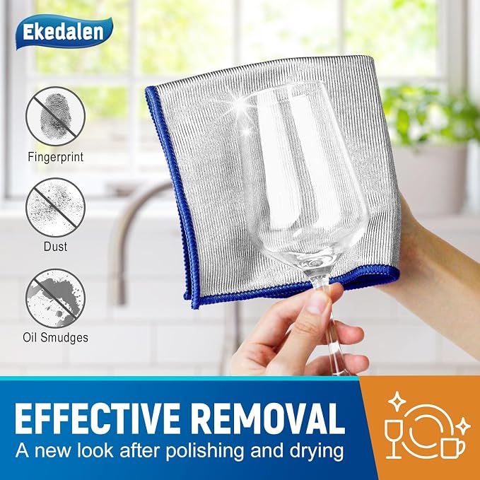 Microfiber Cleaning Cloth Polishing Glass Cleaner Absorbent Kitchen Towel Quick - Image 2