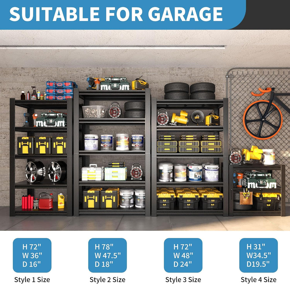 Metal Storage Shelving, Heavy Duty Shelves Unit, Adjustable Storage Rack, Ind...