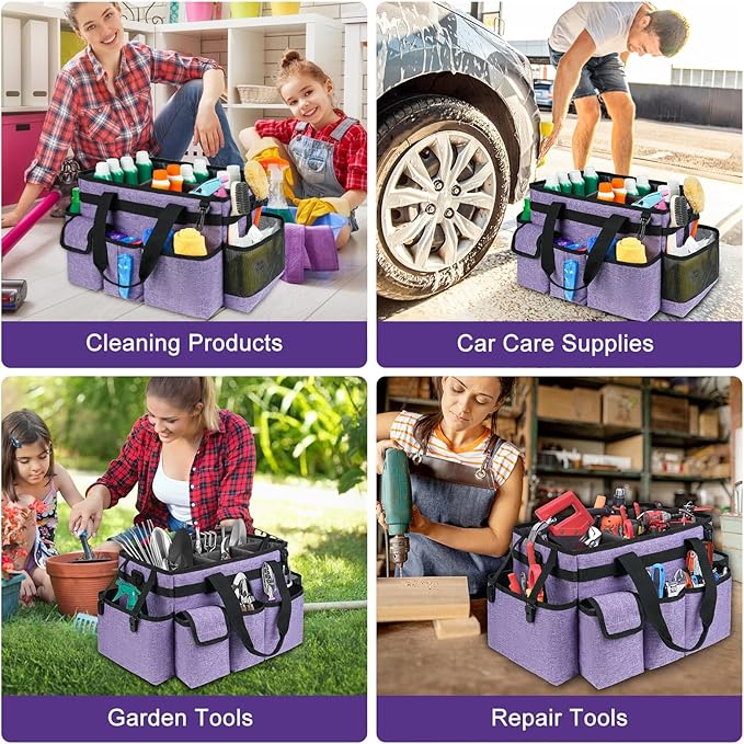 Cleaning Caddy Bag, Large Cleaning Supplies Organizer - Image 6