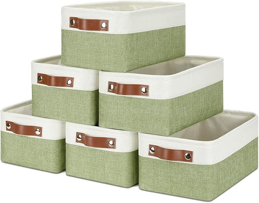 DULLEMELO Storage Baskets for Shelves, Small Fabric Collapsible Rectangular by DULLEMELO