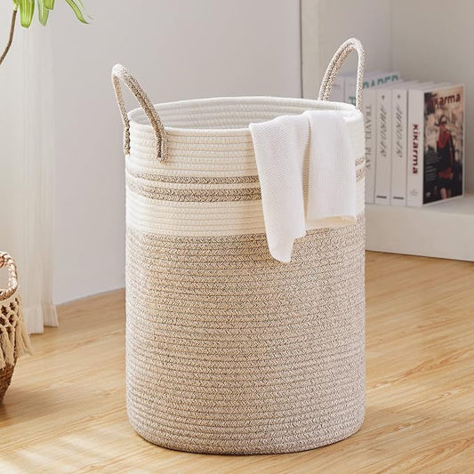 Large Laundry Hamper, Tall Woven Storage Basket by Fionasmagic
