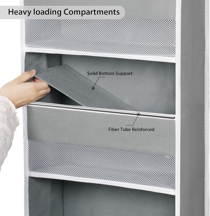Univivi 6-Shelf Over Door Hanging Organizer Fabric Baby Door Storage - Image 5