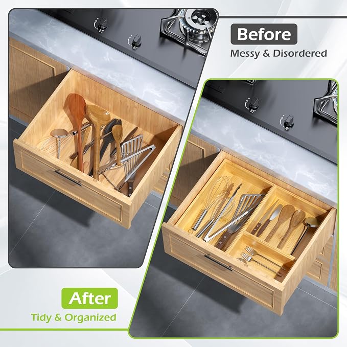Bamboo Drawer Organizer Set - Image 4