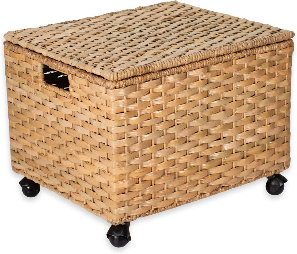 BIRDROCK HOME Seagrass Rolling File Cabinet | Office Storage | Home | Natural