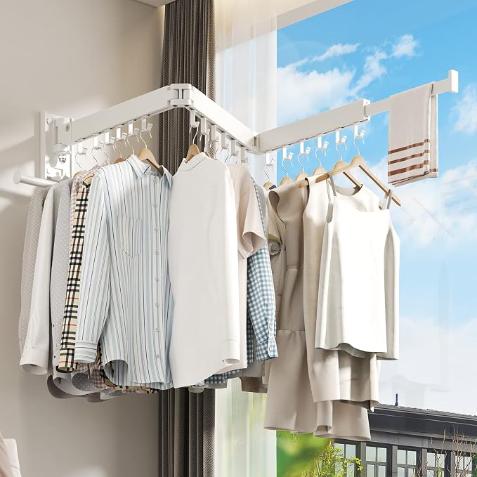 Wall Mounted Clothes Hanger Rack, Clothes Drying Rack, Laundry Drying Rack - Image 6