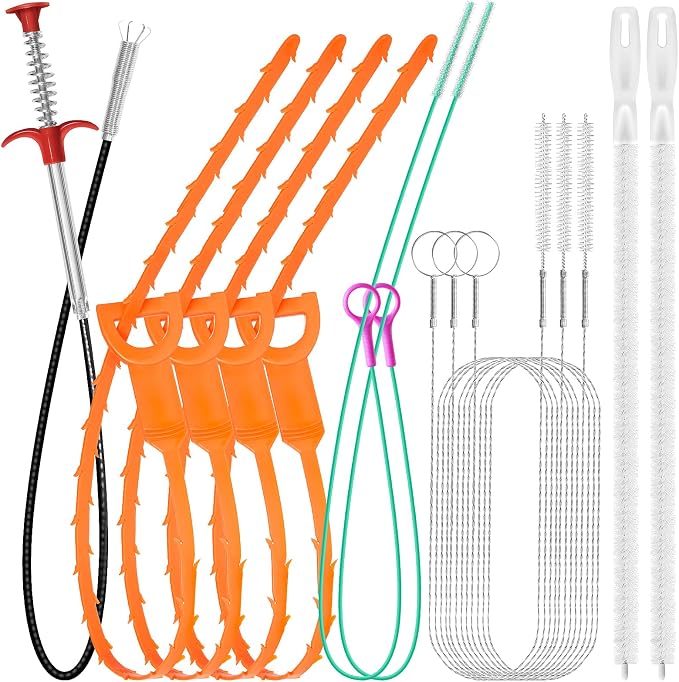 12 Pack Drain Clog Remover Kit by VILINLEE
