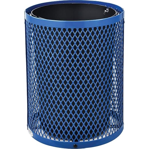 Global Industrial Outdoor Diamond Steel Trash Can - Image 3