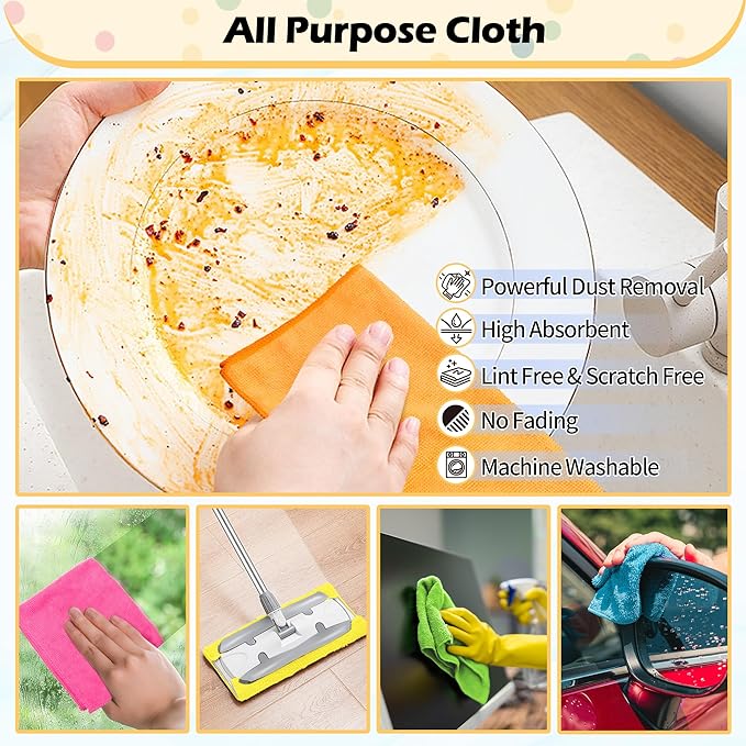 FIXSMITH Microfiber Cleaning Cloth, 50 Pack Cleaning Rags, Cleaning Towels - Image 4