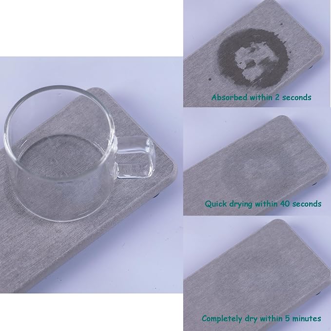 2 Pcs Water Absorbing Stone Trays, Kitchen/Bathroom Sink Soap Dish, Diatomite - Image 9
