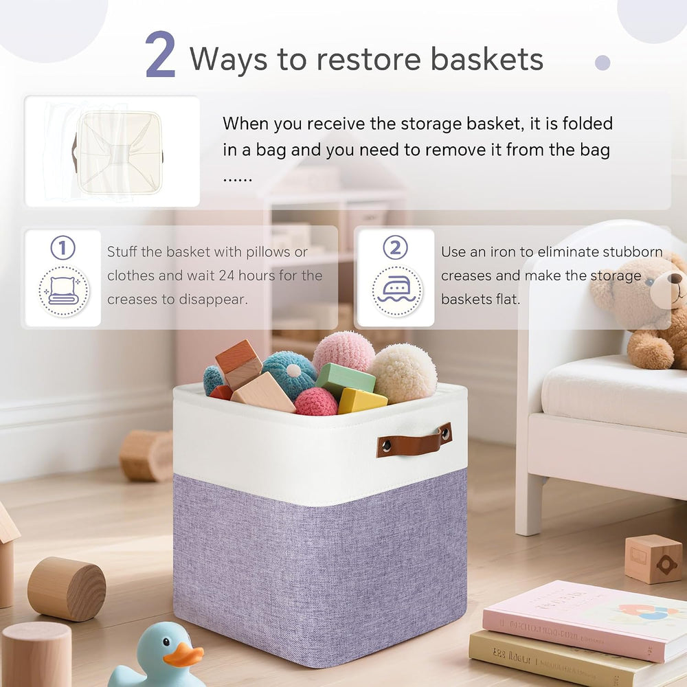 FinishingBo 11 inch Cube Storage Bin 6 Pack, Cube Organizer Bins