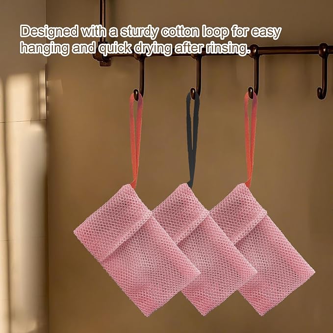 2 Pack Soap Bag Deep Roughness, Bar Soap Pouch Saver Pocket, Body Scrubber - Image 7