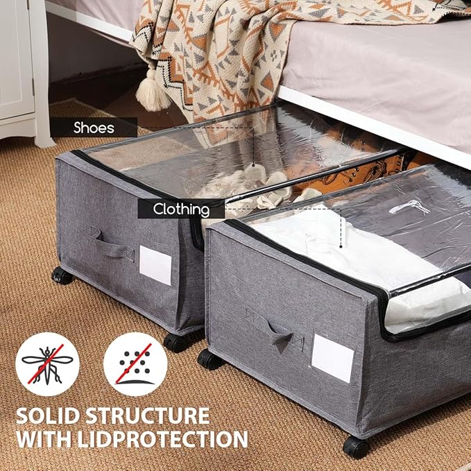Under Bed Storage with Wheels, Under The Bed Storage Drawers On Wheels - Image 4