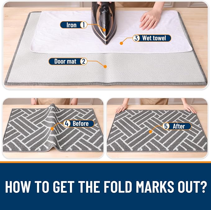 OLANLY Indoor Door Mat, 32x20 Inch, Dirt Resistant and Absorbent, Non-Slip - Image 8