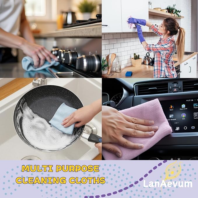 Microfiber Cleaning Cloths 60-Pack Microfiber Towels Pull-Out Packs 8.7x8.7 in - Image 2