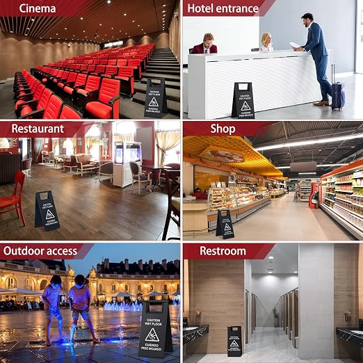 Kigley 2 Pcs Wet Floor Sign, 17 Inch Stainless Steel Caution Wet Floor Sign - Image 6