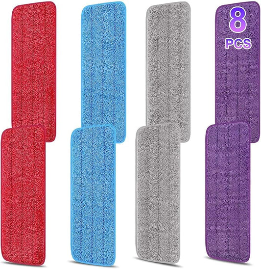 8 Pack 16.5 inch Reusable Mop Pads Microfiber Spray Mop Replacement Heads by H-Gamely