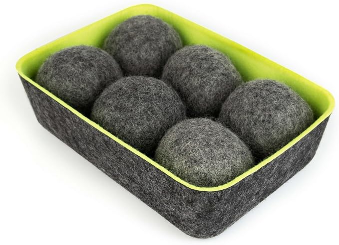 Three by Three Seattle Felt·Like·it!™ Wool Dryer Balls + Storage Bin: Reduce by ThreebyThreeSeattle