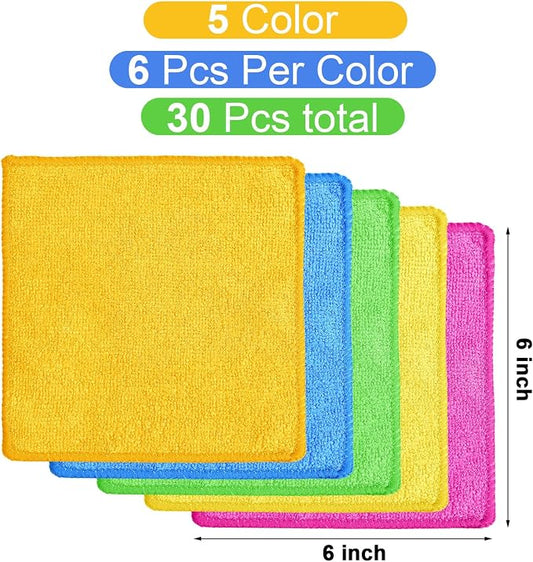 Tanlade Microfiber Cleaning Cloth 6"x6" Cleaning Rags Reasonable Kitchen Towels - Image 2