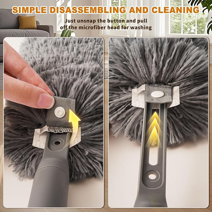 Microfiber Duster with Washable and Reusable Duster Head, Microfiber Dusters - Image 5