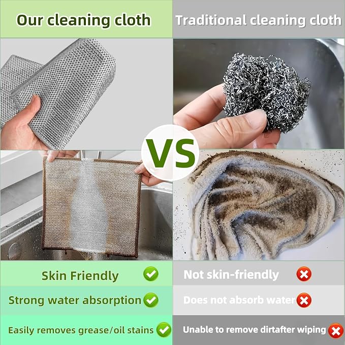Stainless Steel Scrubber and Cleaning Rags - Image 4