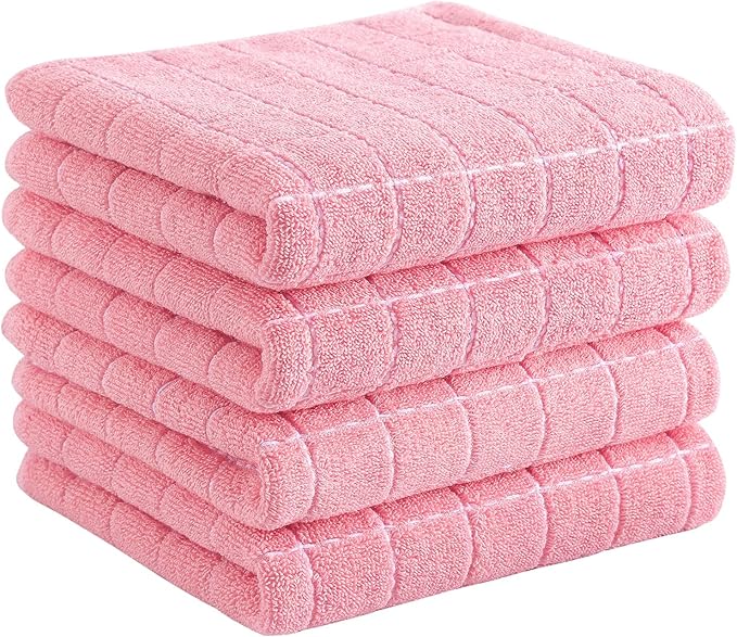 Homaxy 100% Cotton Terry Kitchen Towels, Checkered Designed, Soft and Super by Homaxy