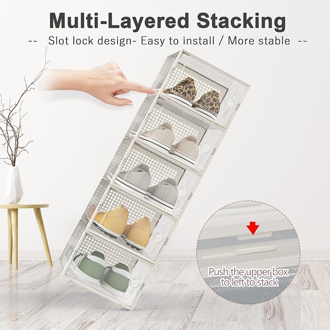 Kuject Large Shoe Organizers Storage Boxes - Image 2
