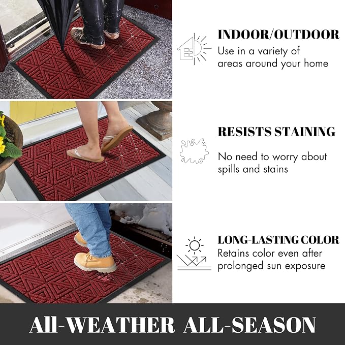 Yimobra Large Door Mat 36x24, All-Weather Waterproof Non-Slip Welcome Matt - Image 4