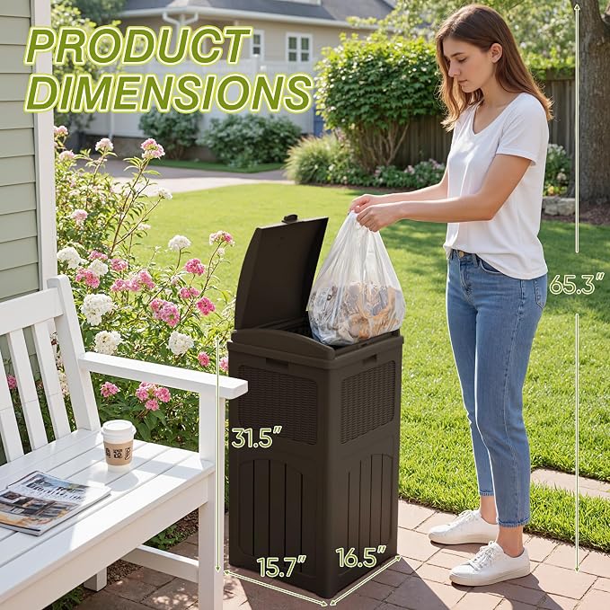Greesum 33 Gallon Outdoor Trash Can - Image 5