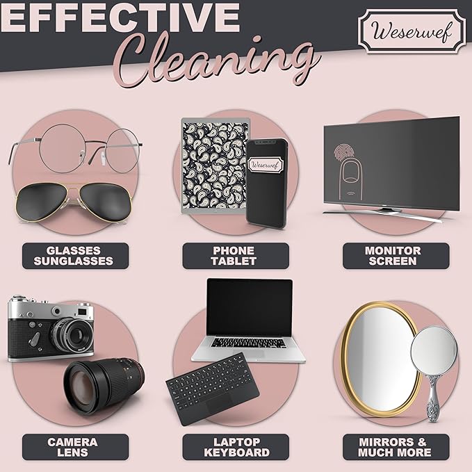 WESERWEF Design Microfiber Glasses Cleaning Cloth – Premium Cleaning Cloth - Image 4