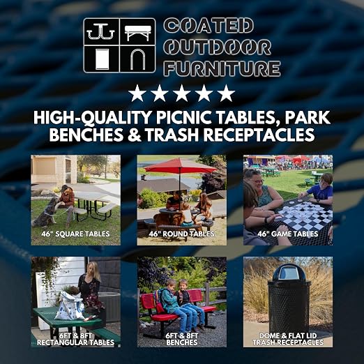 COATEDOUTDOORFURNITURE RDT-TXTGRY Heavy Duty 32 Gallon Round Trash Receptacle - Image 2